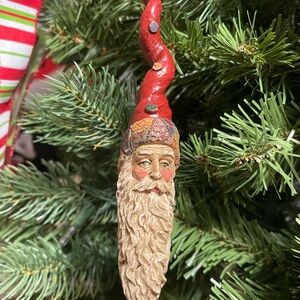 Red and Beige Santa Claus Ornament